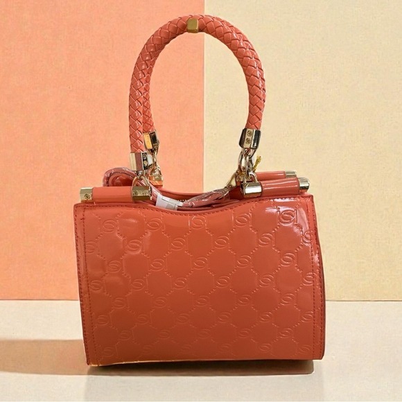 NWT. Bebe Peach Top Handle Crossbody with Card Holder - Picture 2 of 7